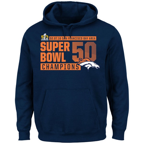 NFL Denver Broncos Majestic Super Bowl 50 Champions Winners Take VIII Hoodie - Navy